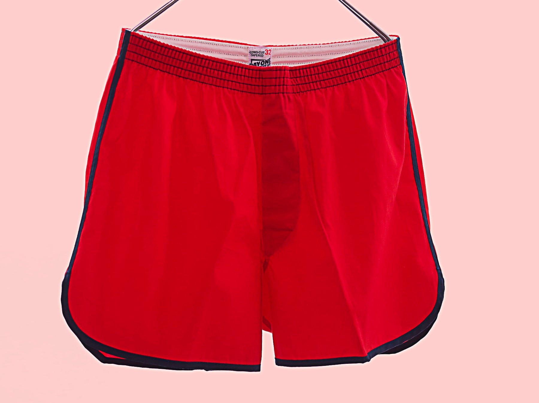 ビンテージメンズアンダーウェア。赤いボクサーパンツ。Vintage Boxer Shorts, Vintage Shorts, Red Mens Underwear